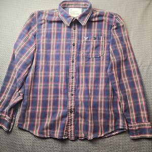 American Eagle Men's XL Flannel Shirt - Blue Red Plaid - Heritage Soft Cotton...